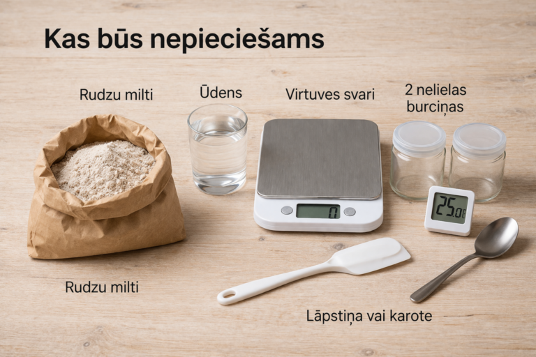 Kā izveidot ieraugu no nulles mājas apstākļos. Kas būs nepieciešams ieraugam - rudzu milti, ūdens, svari, burciņas un termometrs